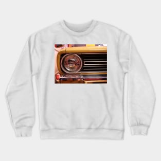 Stylish headlight of yellow vintage sports car Crewneck Sweatshirt